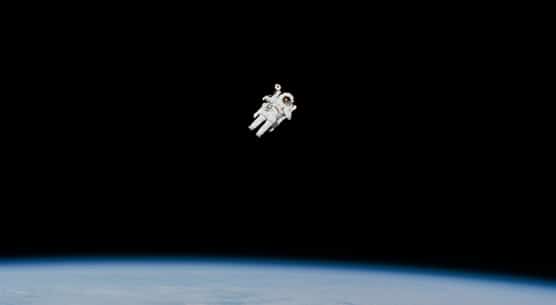 Astronaut walking in space