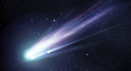Image of a comet in space